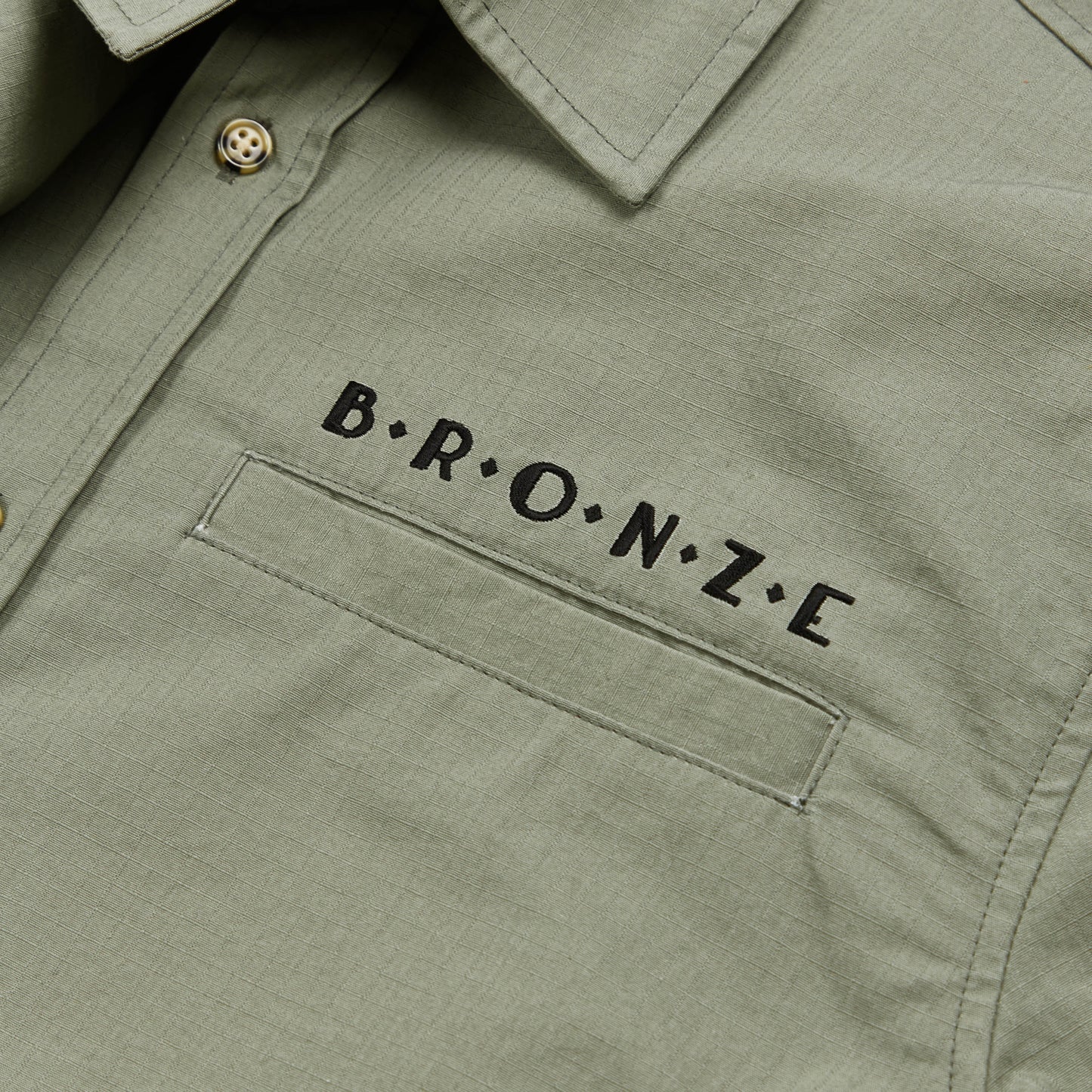 Bronze Ripstop Button Up Grey