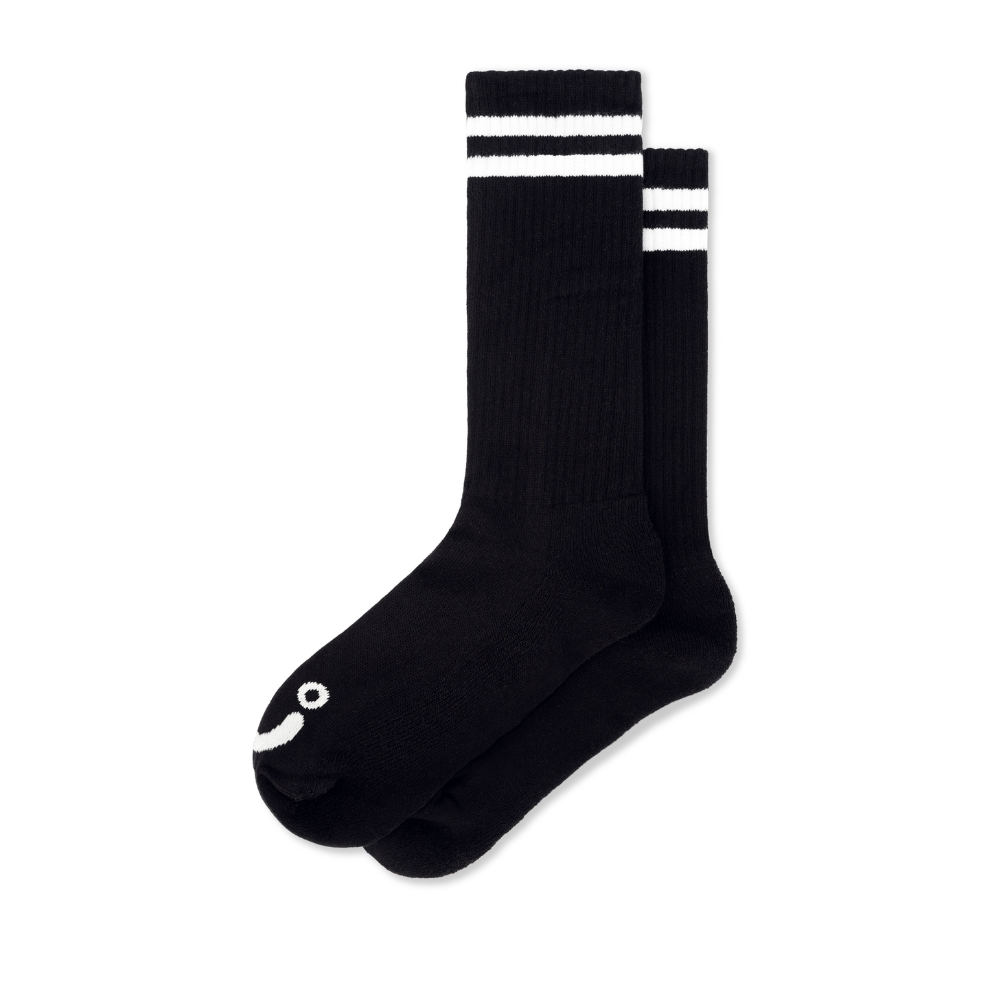 Polar Rib Happy Sad Socks Long Black