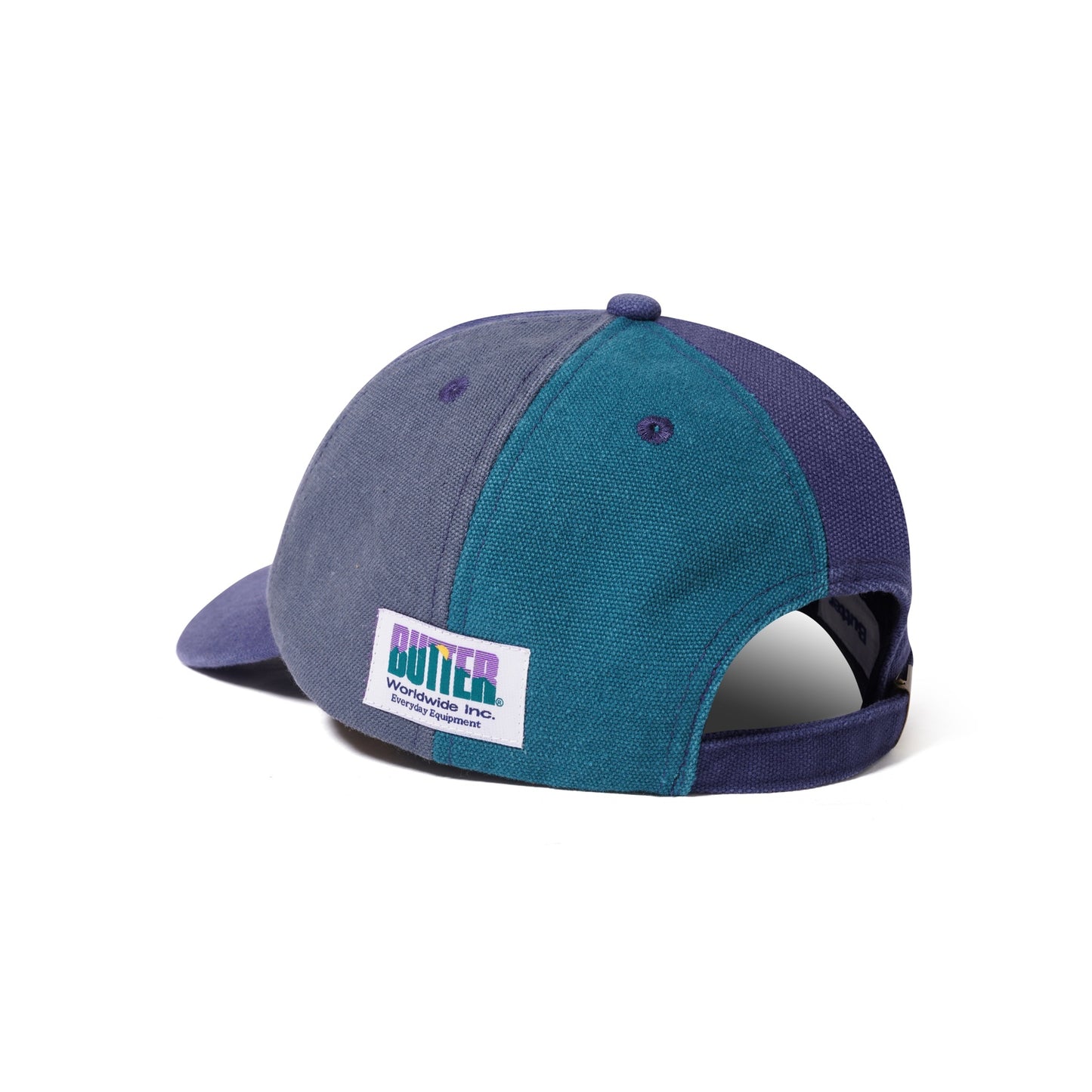 Butter Goods Canvas Patchwork 6 Panel Cap Washed Navy