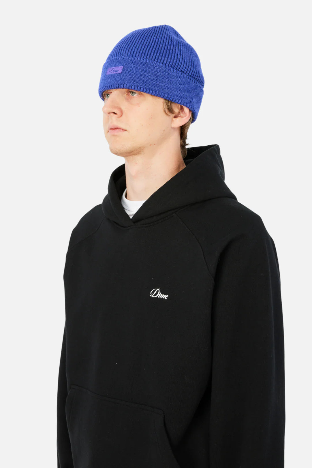 Dime Cursive Rib Beanie Purple