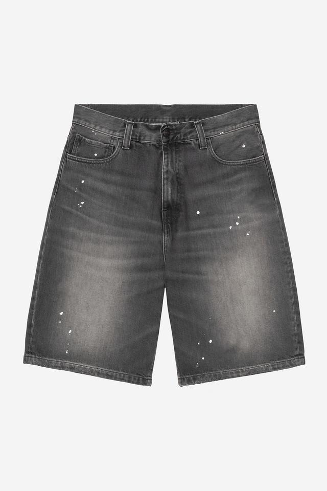 Carhartt WIP Landon Short Black, Destroy wash, splatter