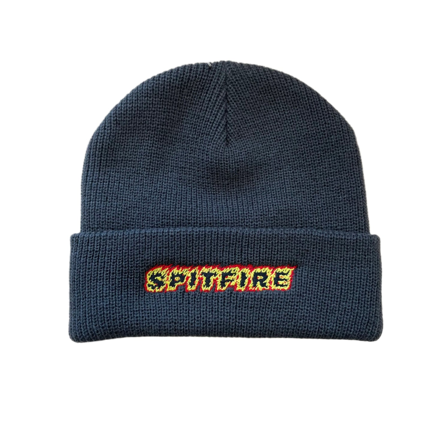 Spitfire Flames Script Cuff Beanie Charcoal