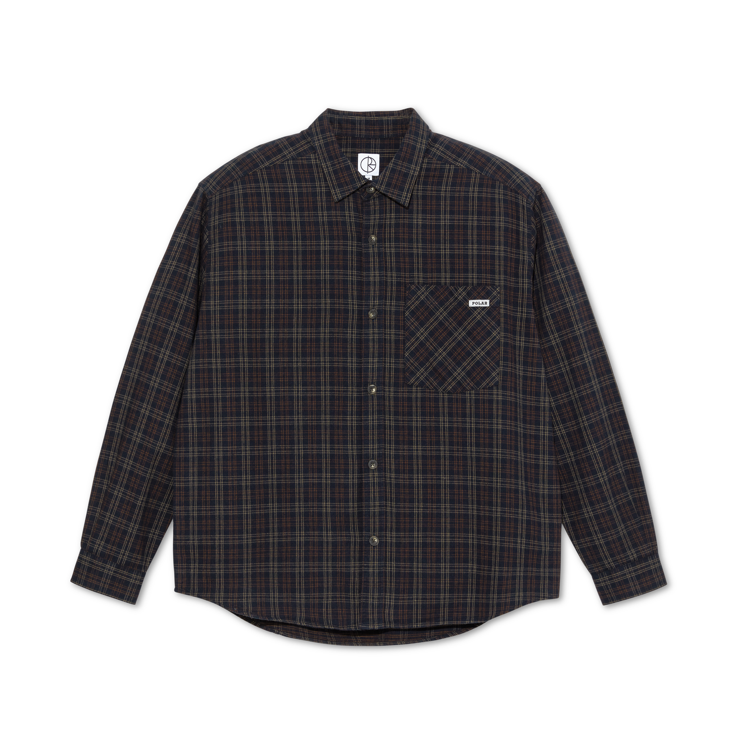 Polar Mitchell LS Shirt Flannel Navy/Brown