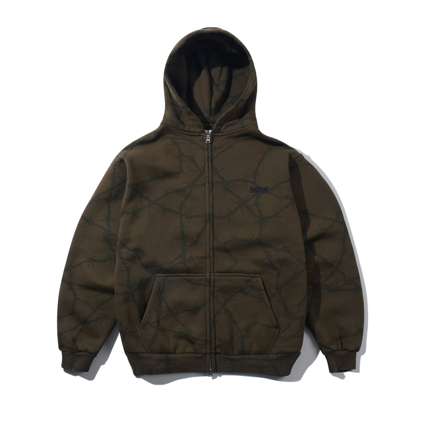 Butter Wired Zip-Thru Hood, Fudge