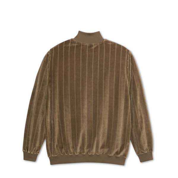 Polar Stripe Velour Zip Neck Sweatshirt Beech