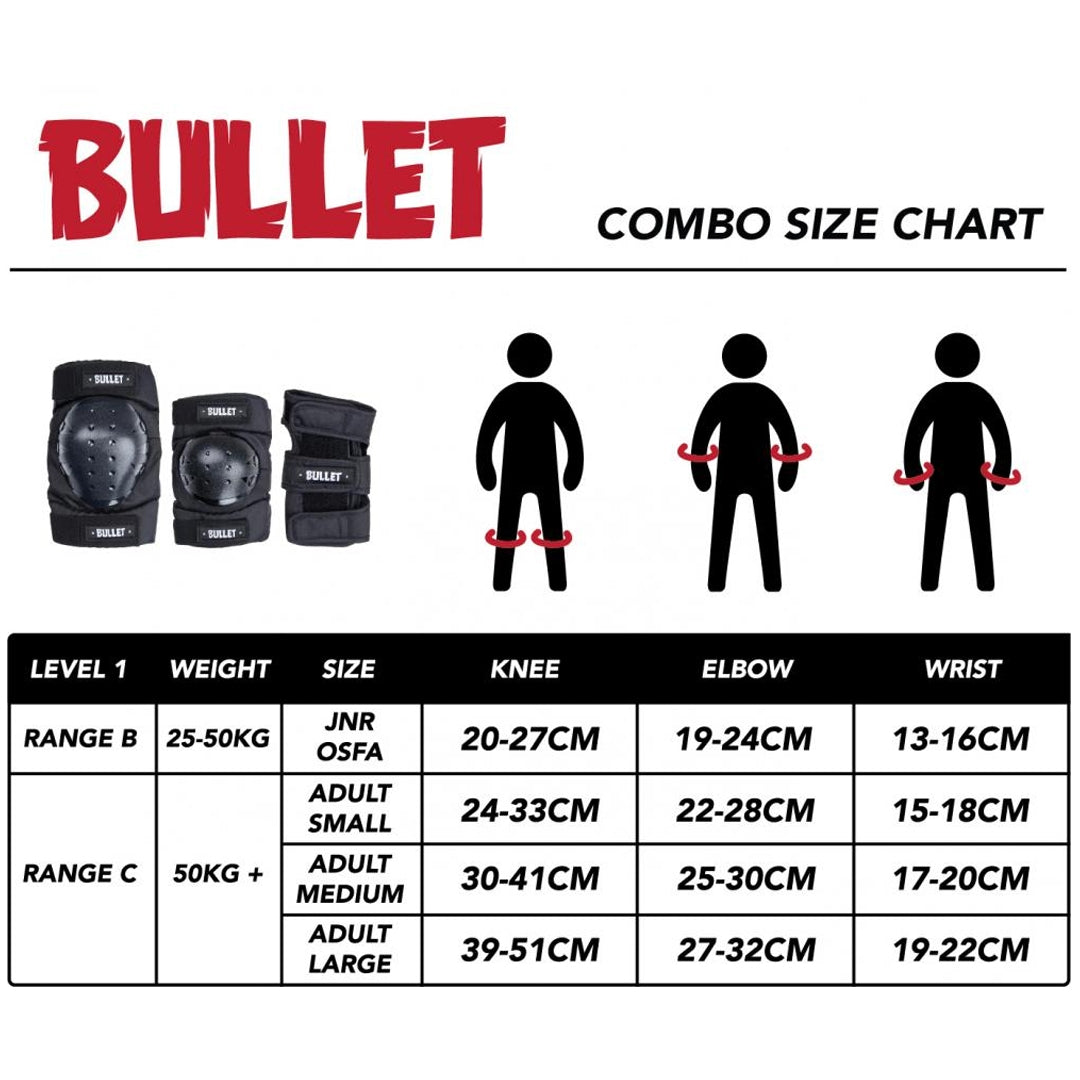 Bullet Triple Padset Standard Combo Adult - Black