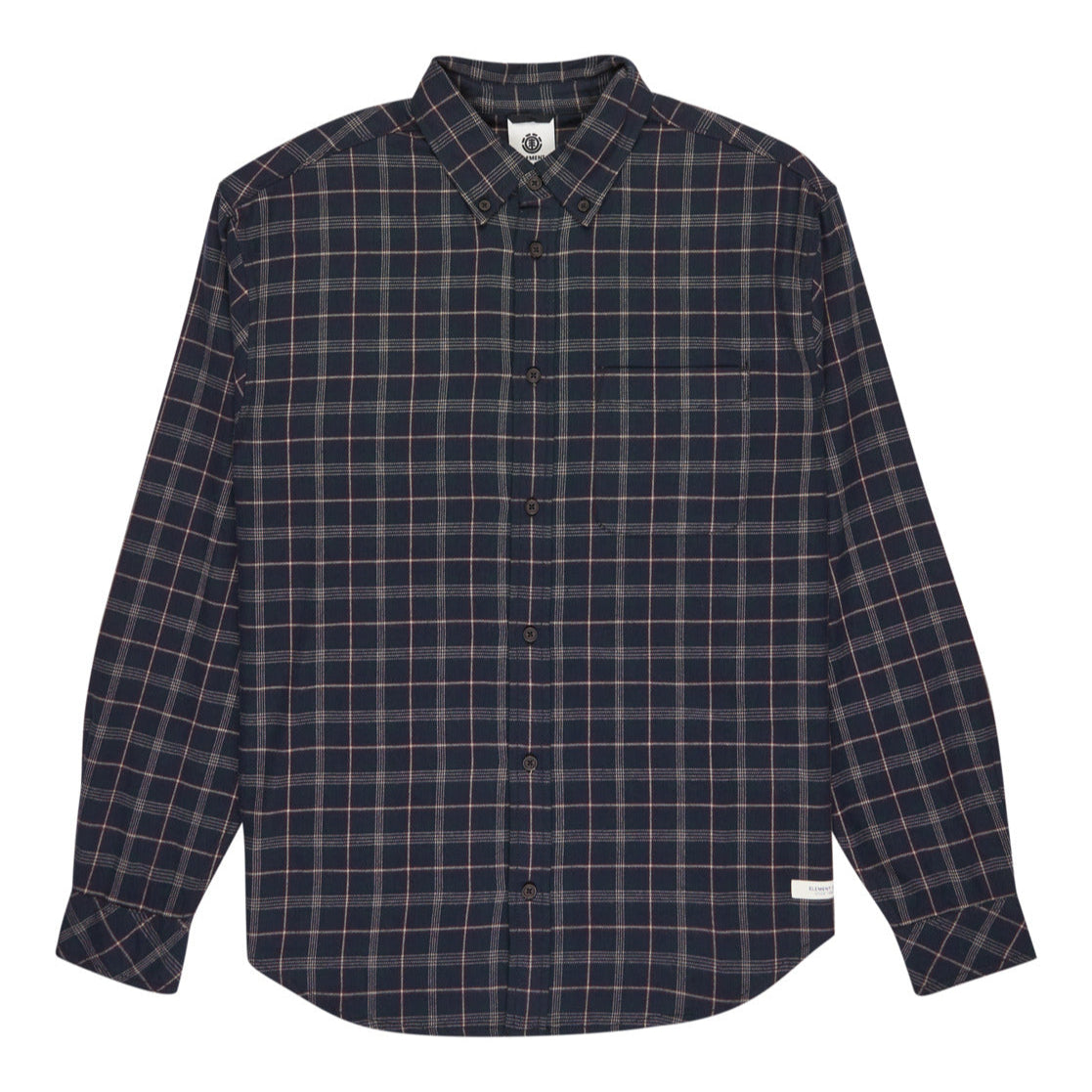 Element Button Down Regular Flannel Tartan Blue