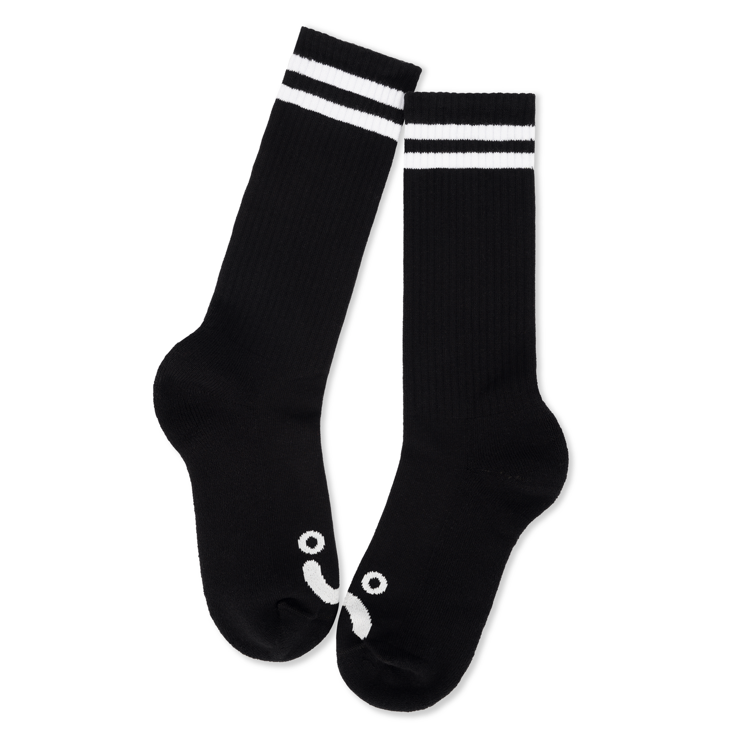 Polar Rib Happy Sad Socks Long Black