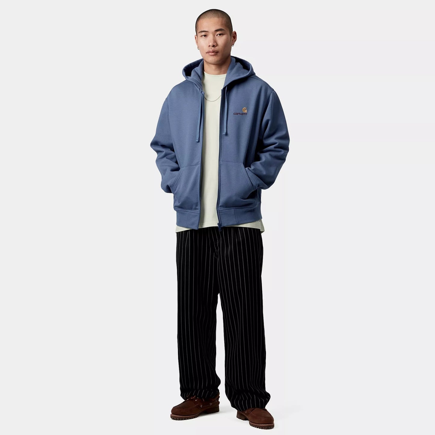 Carhartt WIP Hooded American Script Jacket Blue Iris