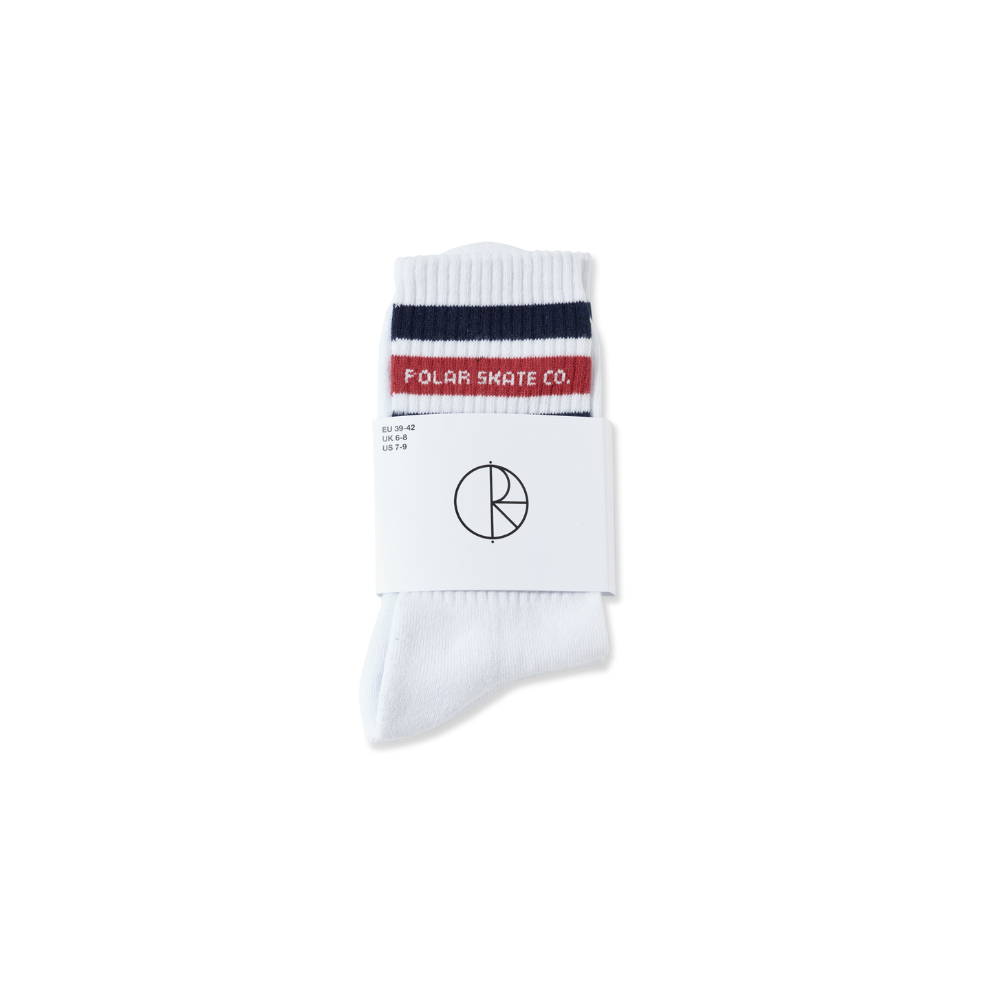 Polar Fat Stirpe Socks White Navy Red