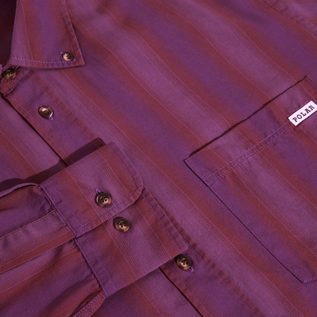 Polar Ben Ls Shirt Purple Stripe