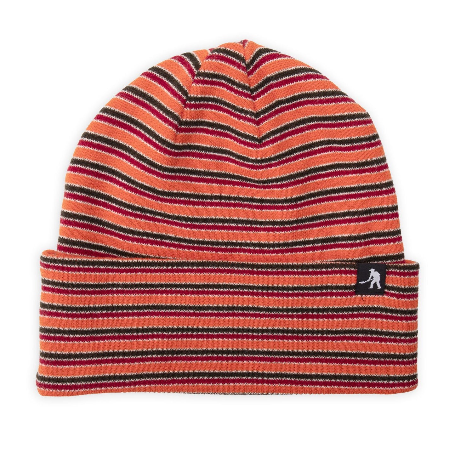 Pass Port Organic Cotton Stripe Knit Beanie (Orange Multi)