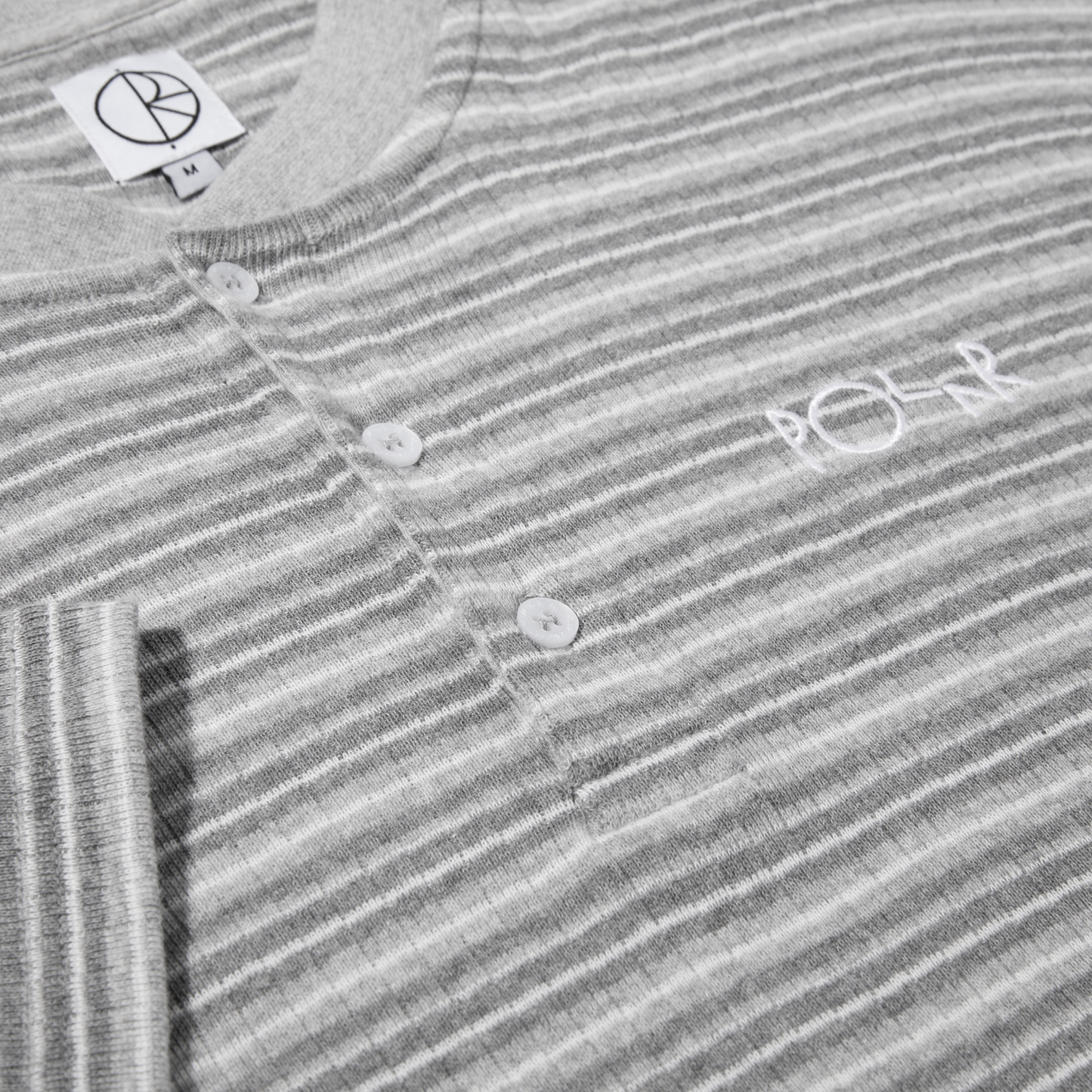 Polar Stripe Rib Henley Tee Heather Grey