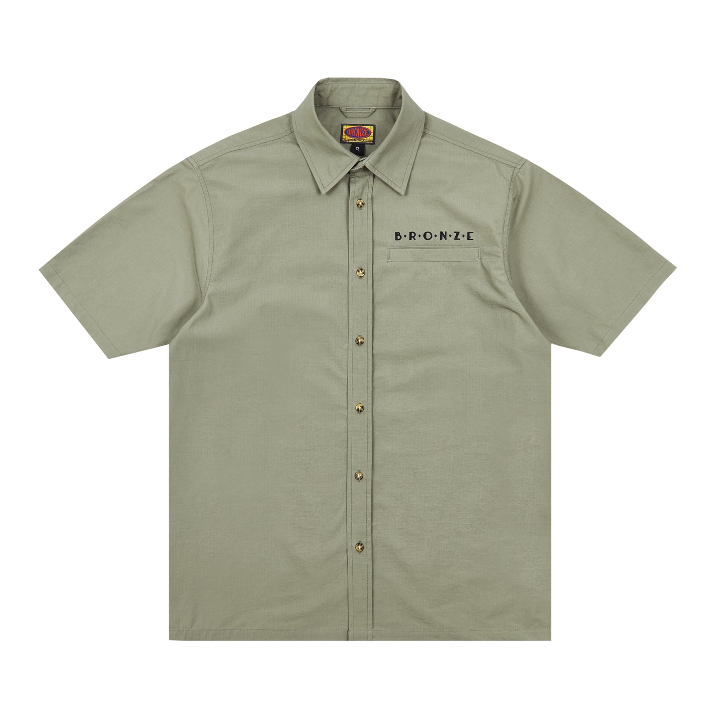 Bronze Ripstop Button Up Grey
