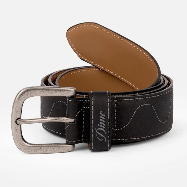 Dime Desert Leather Belt Black