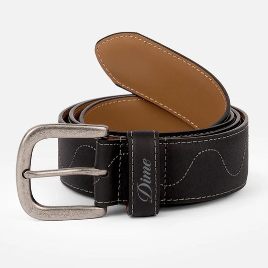 Dime Desert Leather Belt Black