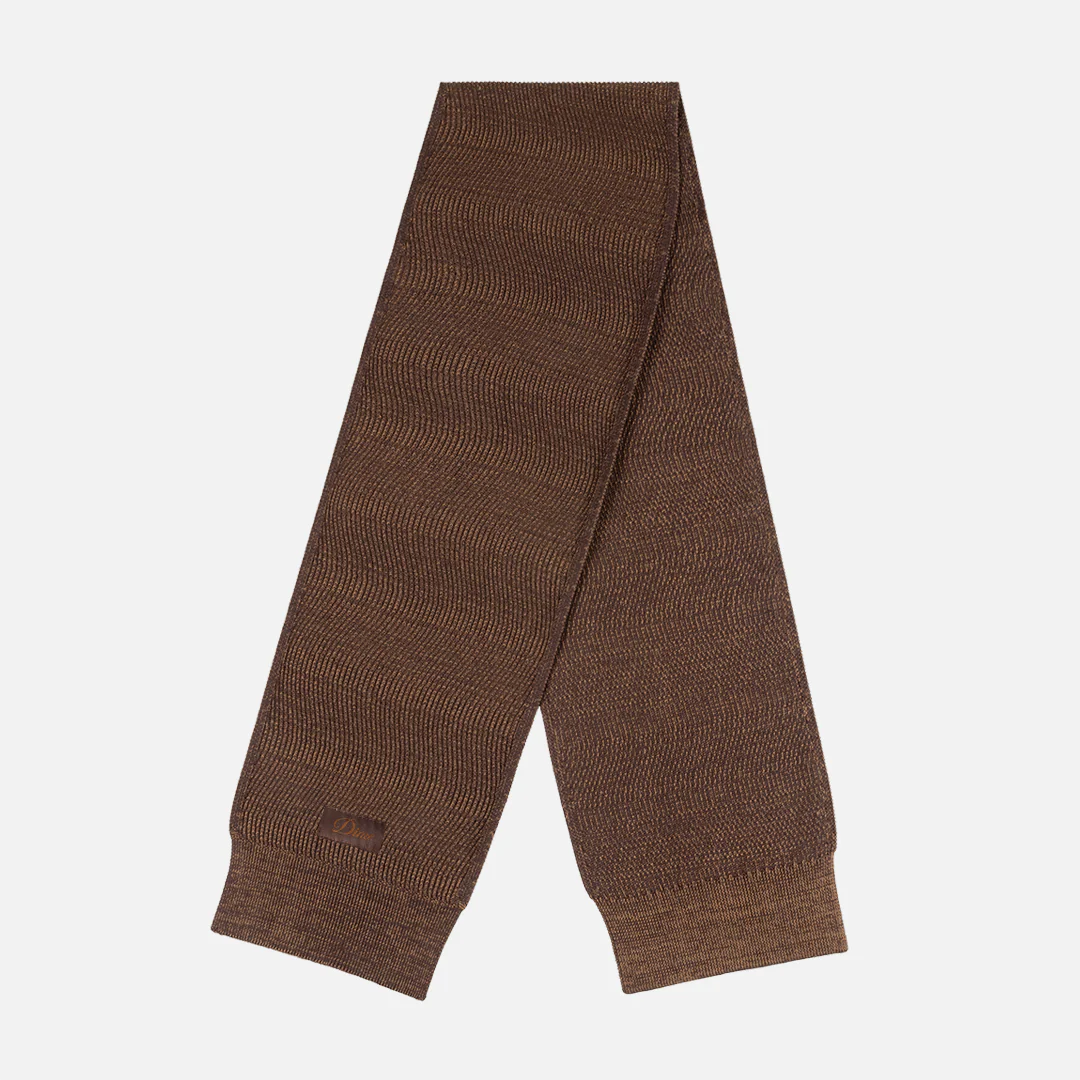 Dime Wave Knit Scarf Brown