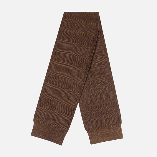 Dime Wave Knit Scarf Brown