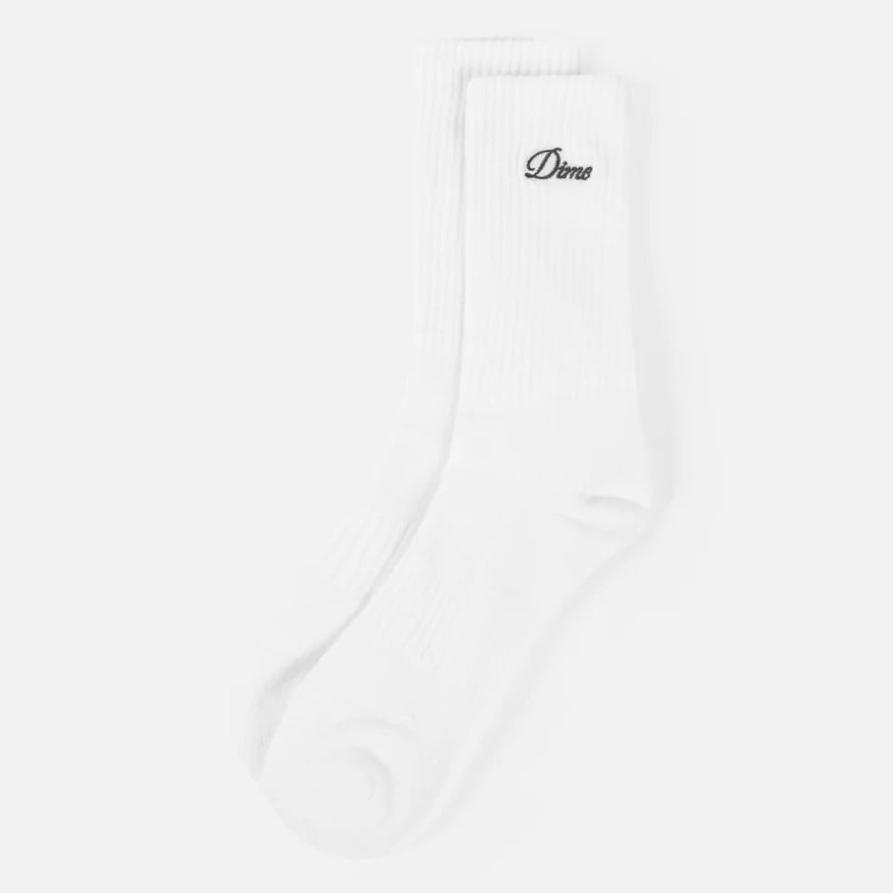 Dime Two Pack Crew Socks White