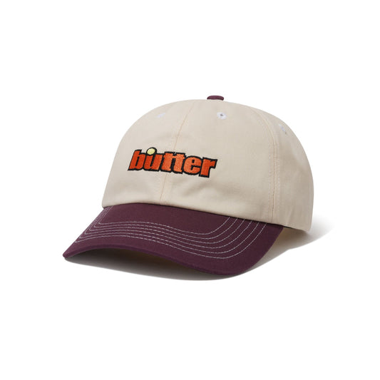 Butter Ace 6 Panel Cap, Natural / Wine