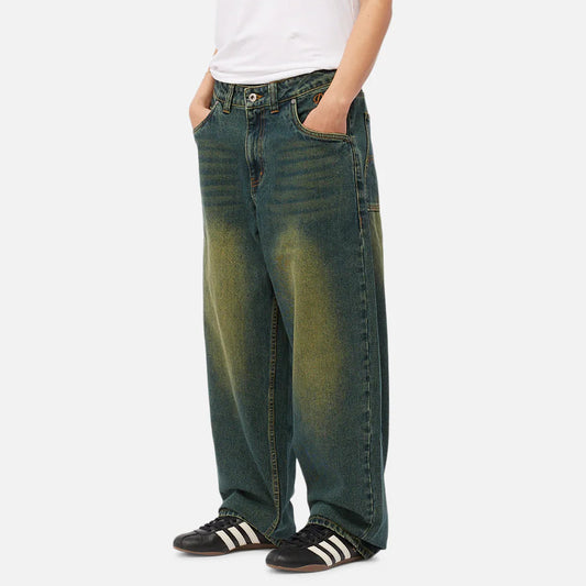 Dime Baggy Denim Pants Sandblasted Pine