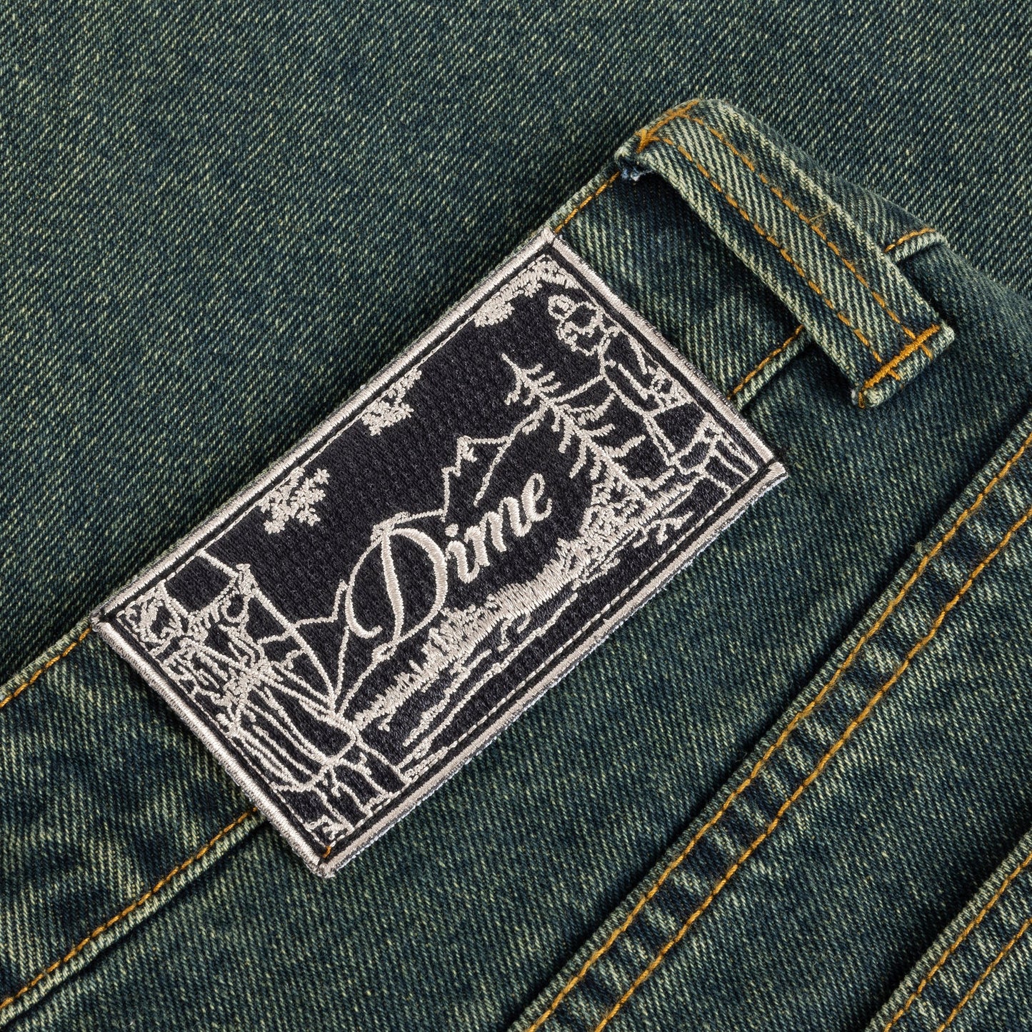 Dime Baggy Denim Pants Sandblasted Pine