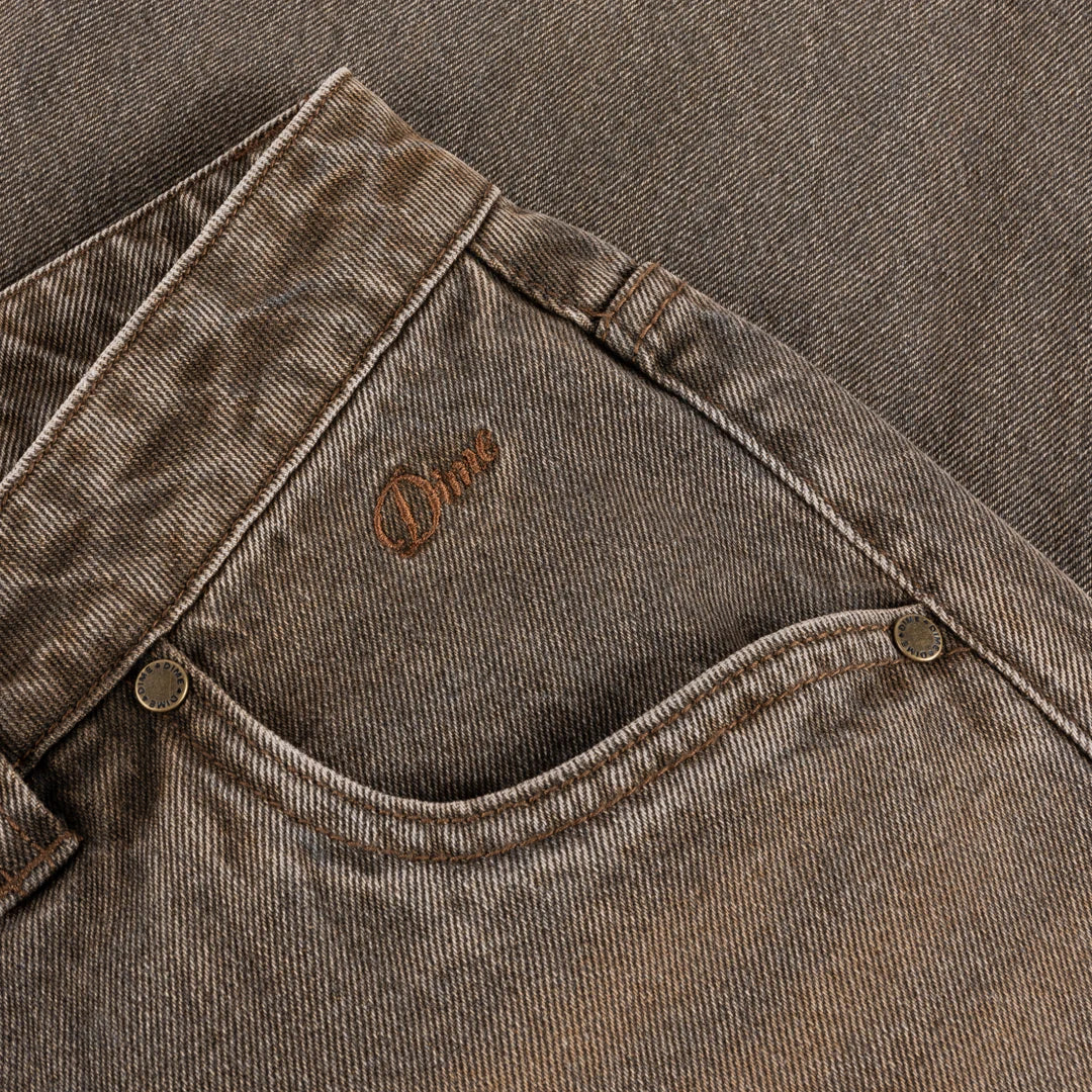 Dime Relaxed Denim Pants Sandblasted Brown