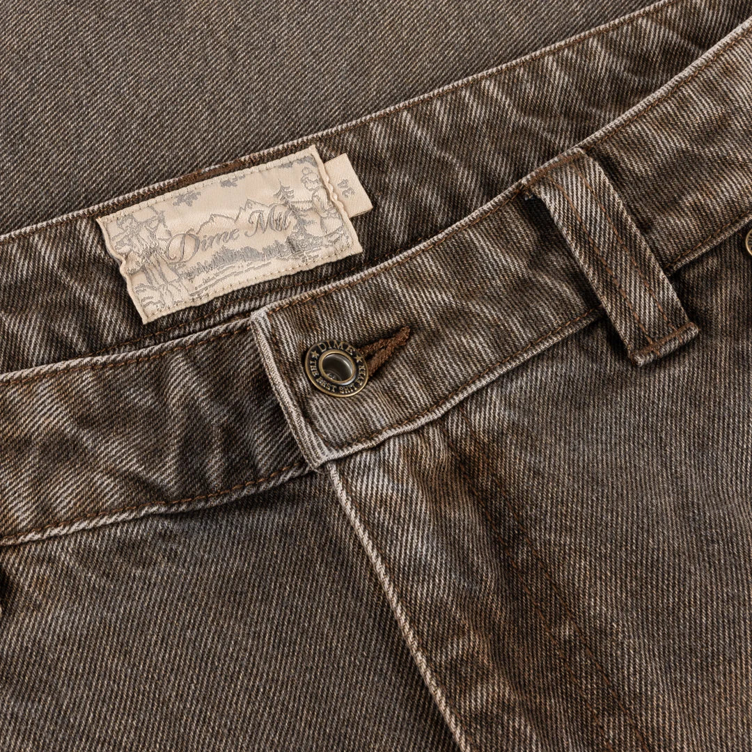 Dime Relaxed Denim Pants Sandblasted Brown