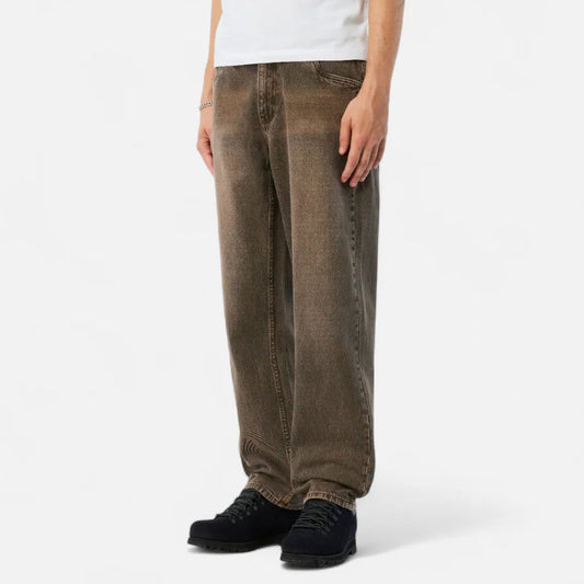 Dime Relaxed Denim Pants Sandblasted Brown