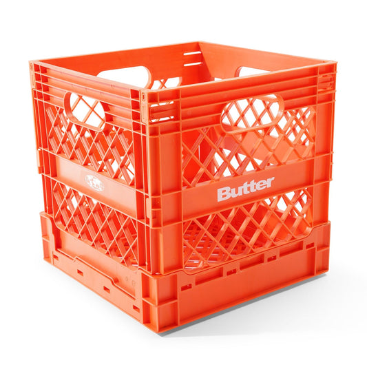 Butter Collapsable Record Crate, Orange