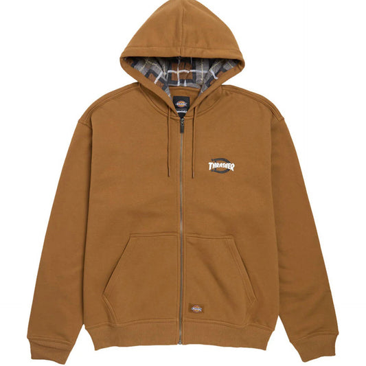 Dickies X Thrasher Zip Hoodie Brown
