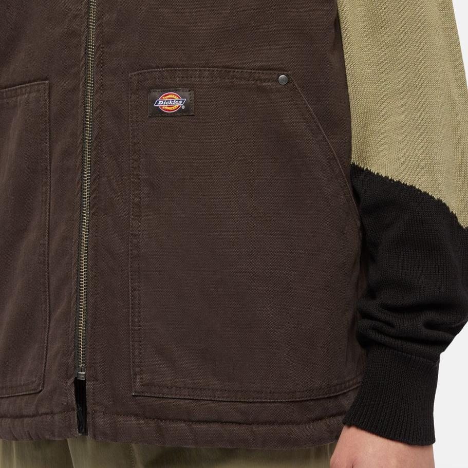 Dickies Duck Canvas Lined Vest Dark Brown