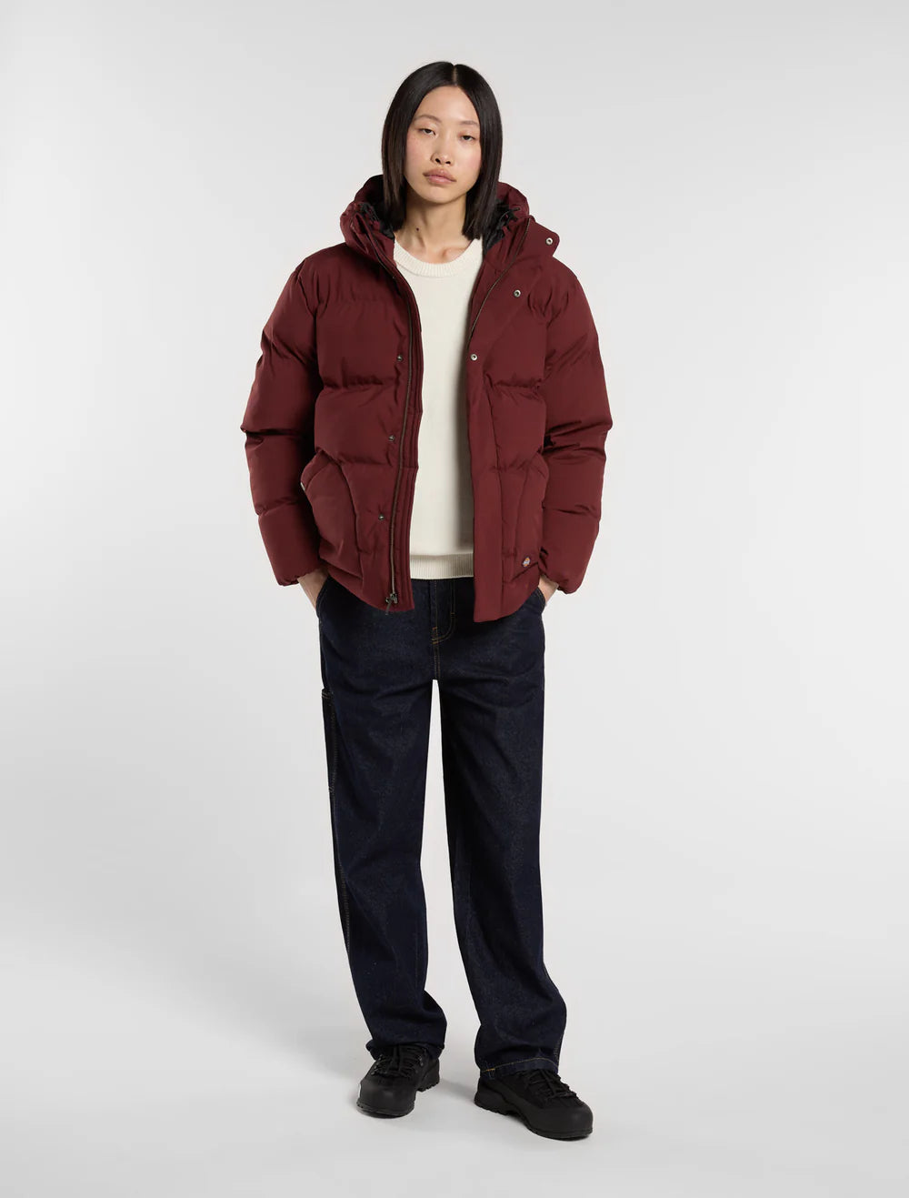 Dickies Eagleville Hooded Puffer Burgundy