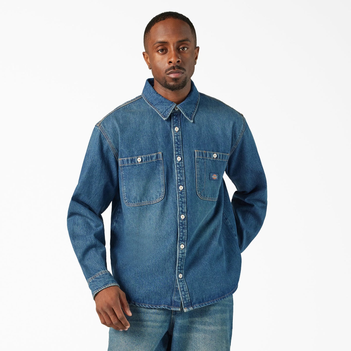 Dickies Mechanic Longsleeve Denim Shirt Khaki