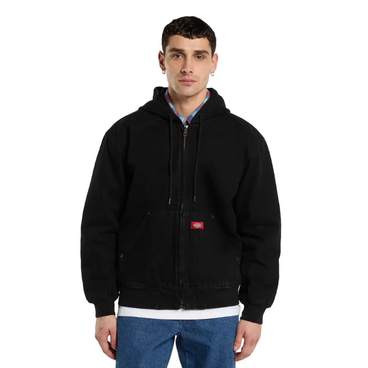 Dickies Lined Denim Hooded Bomber Jacket Black