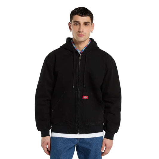 Dickies Lined Denim Hooded Bomber Jacket Black