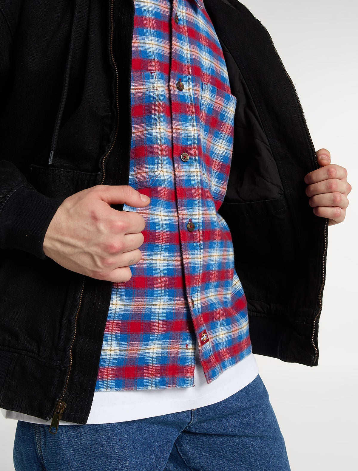 Dickies Lined Denim Hooded Bomber Jacket Black