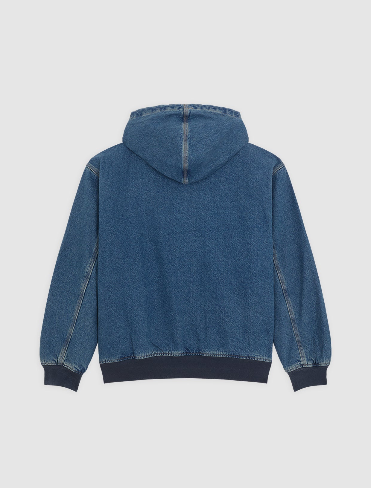 Dickies Lined Denim Hooded Bomber Jacket Mid Blufad Wash