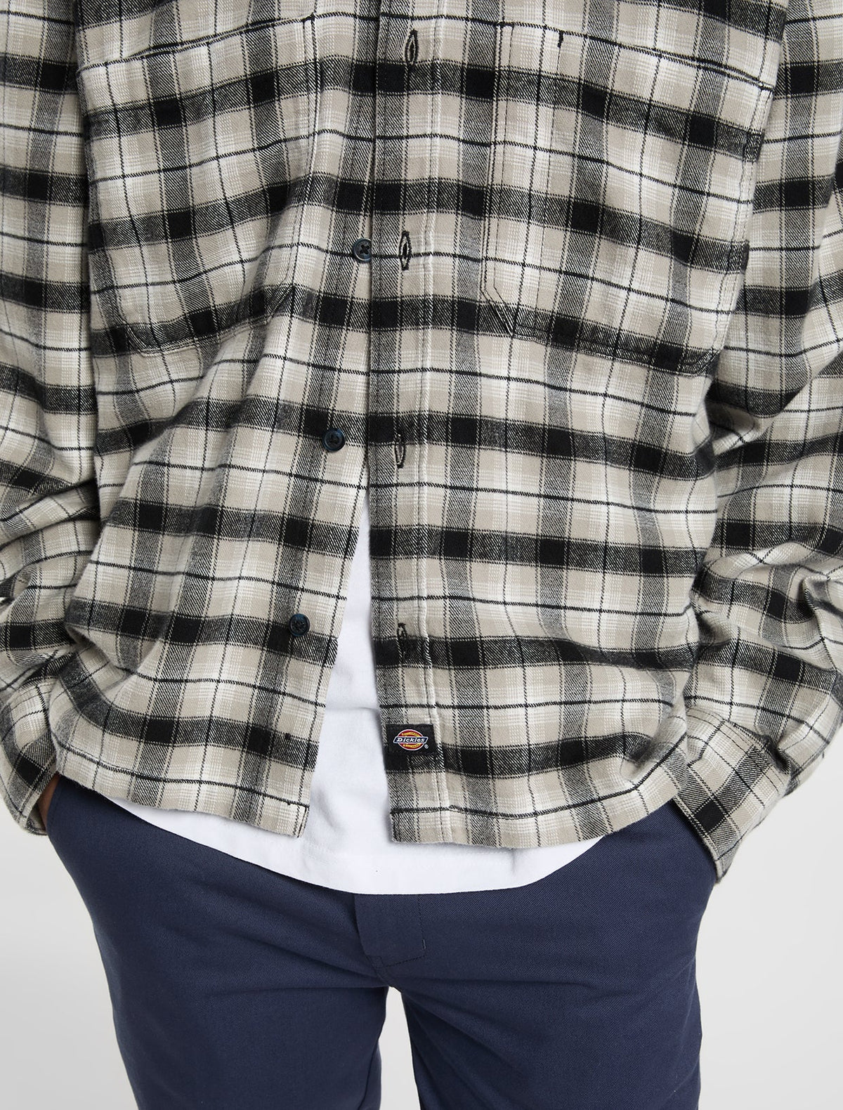 Dickies Jerome Cropped Flannel Shirt Black
