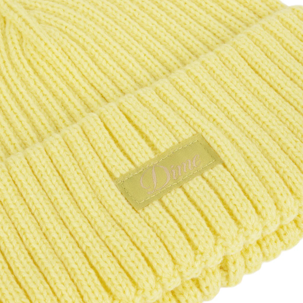 Dime Cursive Rib Beanie Neon Yellow