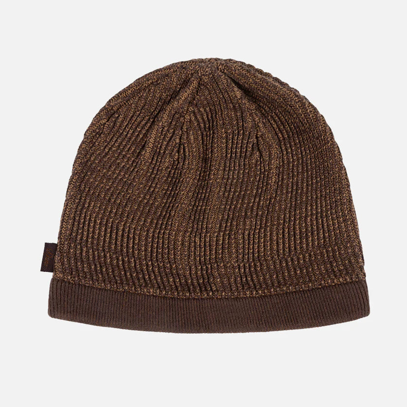 Dime Wave Knit Skully Beanie Brown