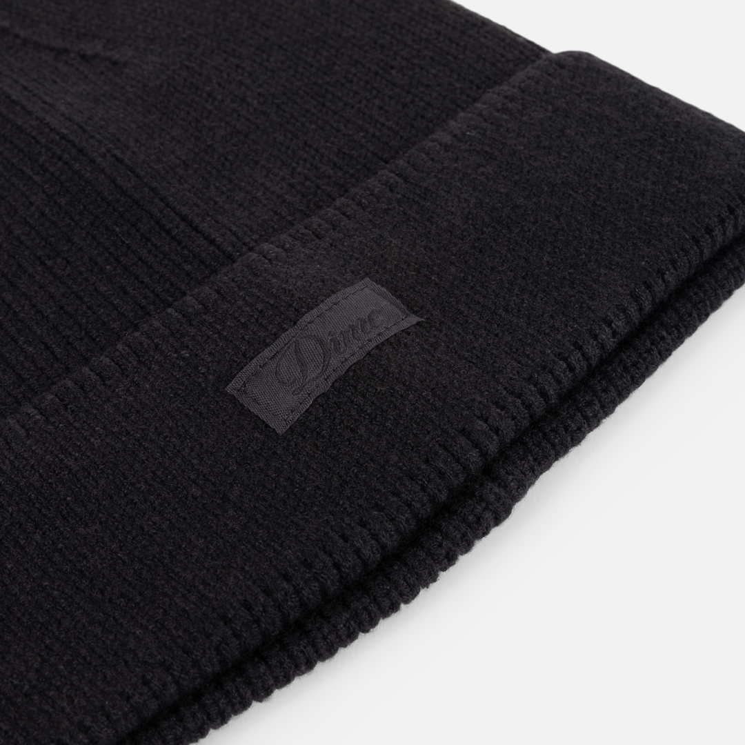 Dime Cursive Rib Beanie Black