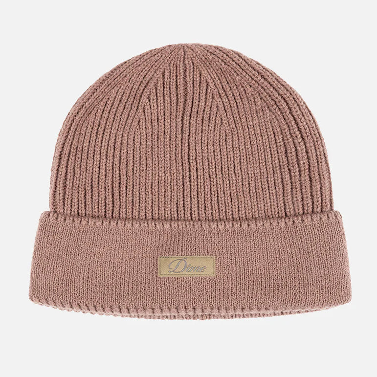 Dime Cursive Rib Beanie Camel