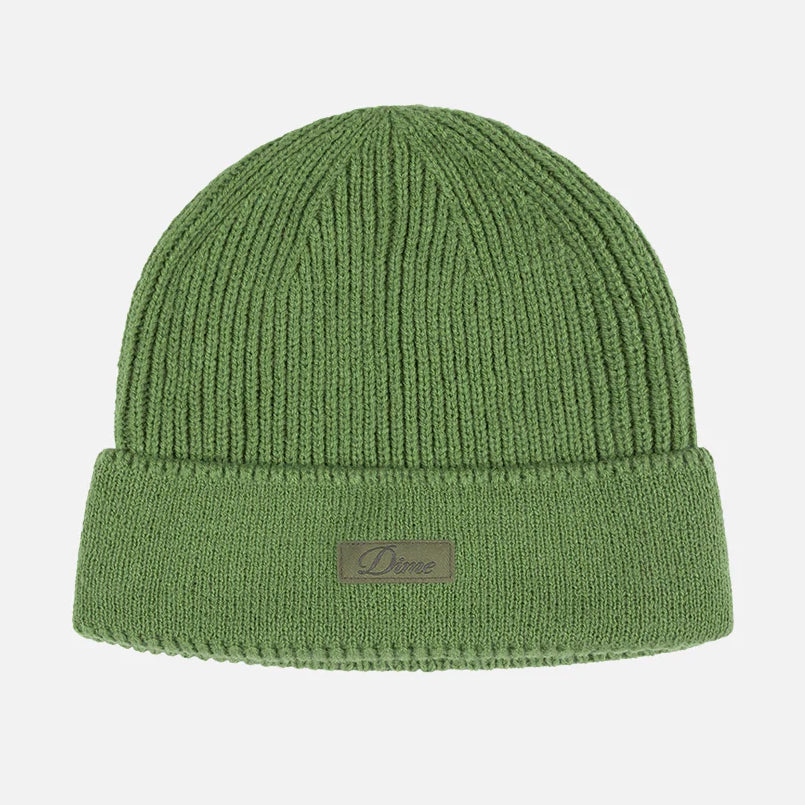Dime Cursive Rib Beanie Khaki Green