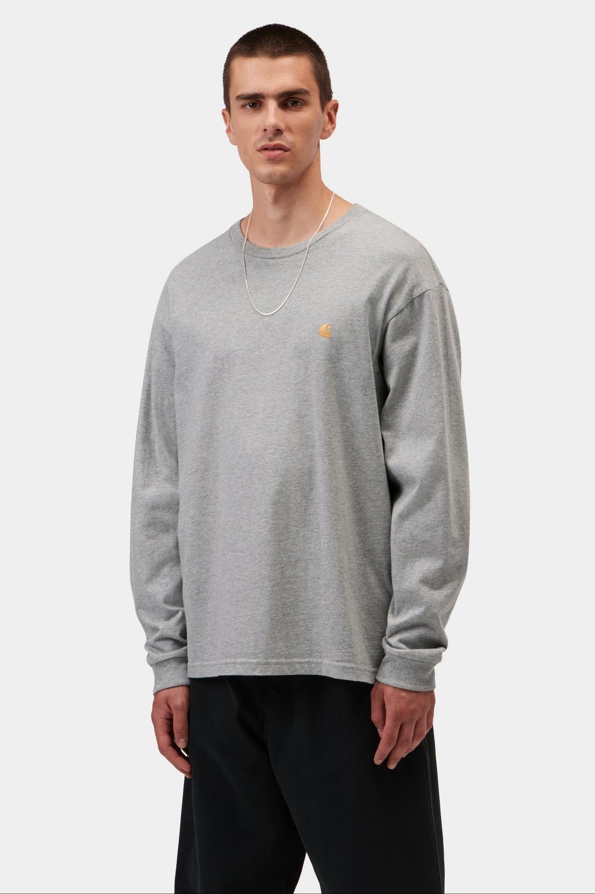 Carhartt WIP L/S Chase T-Shirt Grey Heather/Gold