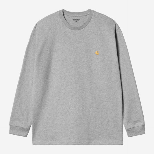 Carhartt WIP L/S Chase T-Shirt Grey Heather/Gold