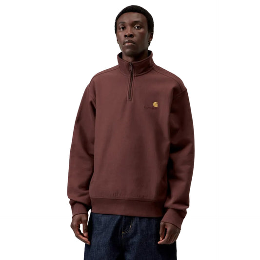 Carhartt WIP Half Zip American Script Sweatshirt Amarone