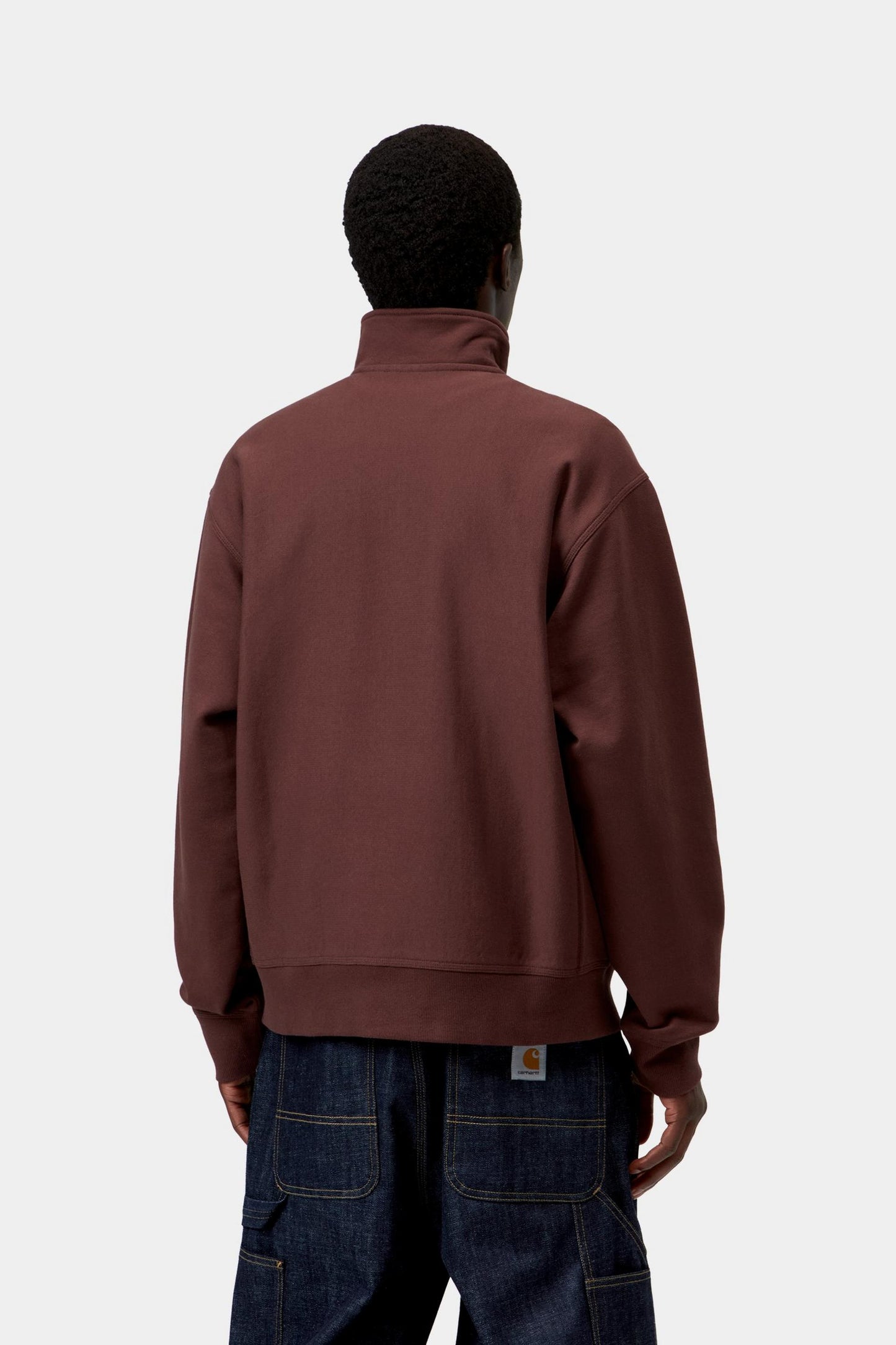 Carhartt WIP Half Zip American Script Sweatshirt Amarone