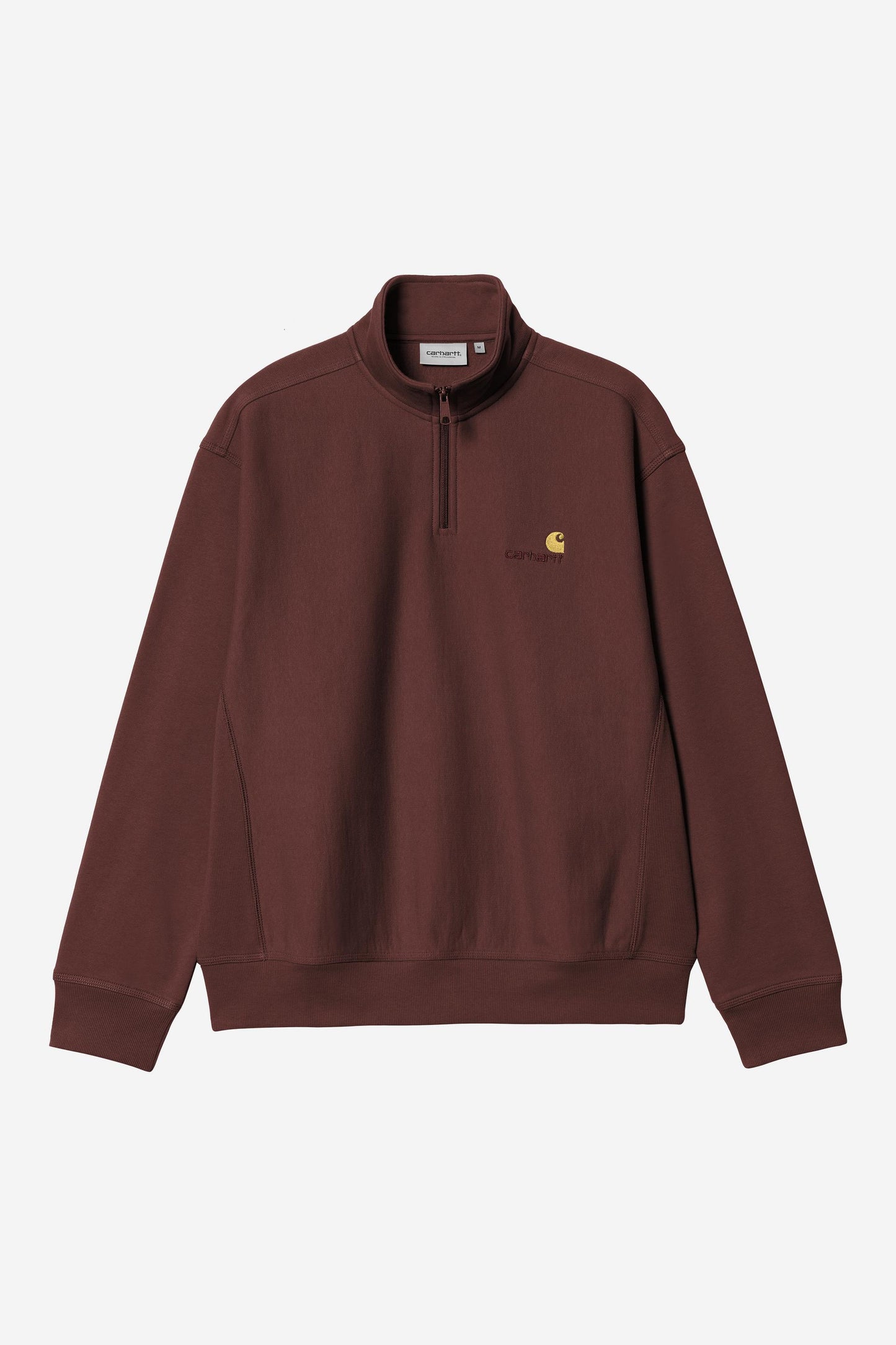 Carhartt WIP Half Zip American Script Sweatshirt Amarone