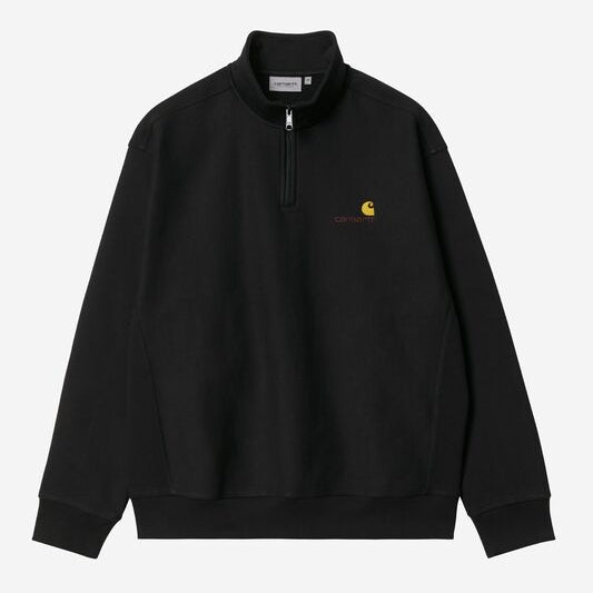 Carhartt WIP Half Zip American Script Sweat Black